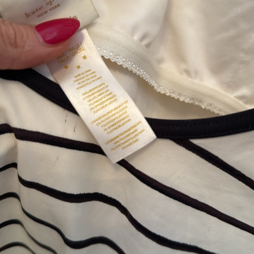 Kate Spade Bathing Beauty Striped One Piece Swimsuit medium - Picture 9 of 13